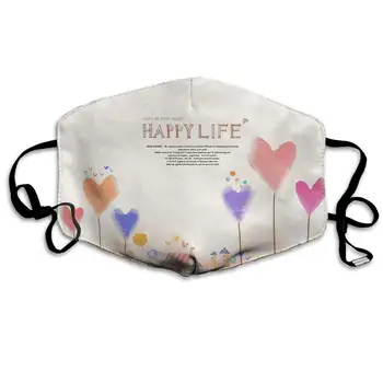 

Mouth Mask Hand Drawn Love House Print Masks - Breathable Adjustable Windproof Mouth-Muffle, Camping Running for Women and Men