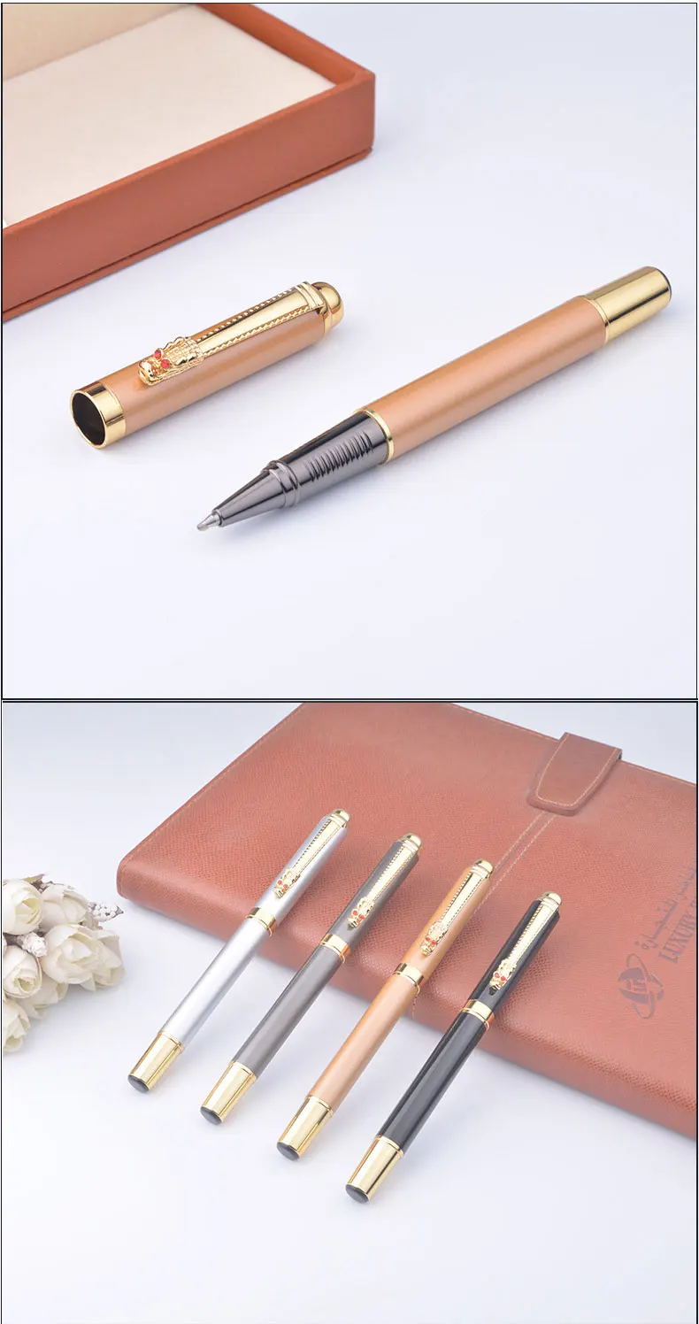 Новинка Дракон металлическая гелевая ручка милые канцелярские принадлежности магазин школьные офисные поставки вещь роскошный логотип под заказ стационарный аксессуар Bts