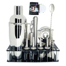 750 600 мл Нержавеющая сталь шейкер Смеситель комплект для бара, для бармена шейкер ложка Pourerstraw льда Тонг Набор инструментов с винный шкаф