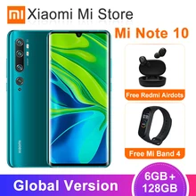 Глобальная версия Xiaomi Mi Note 10 6GB 128GB Смартфон Snapdragon 730G 108MP Penta камера 6,4" AMOLED дисплей аккумулятор 5260mAh