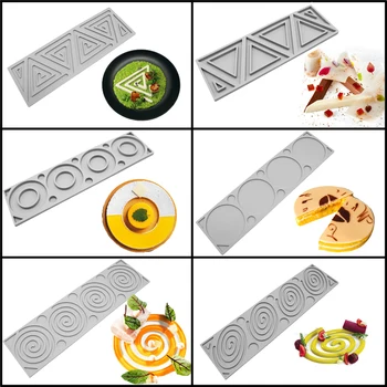 

Meibum 10 Types Chocolate Chip Silicone Mold Cake Decorating Tools Baking Stencil Party Mousse Cupcake Topper Decoration Mould