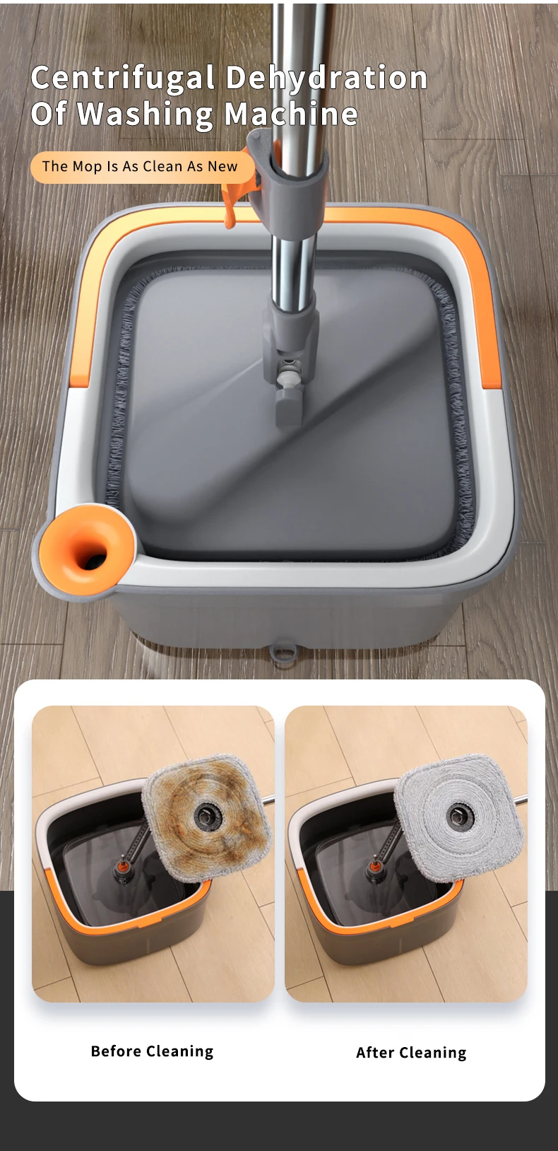 Effortless Floor Cleaning: Joybos Spin Mop with Self-Cleaning Tech