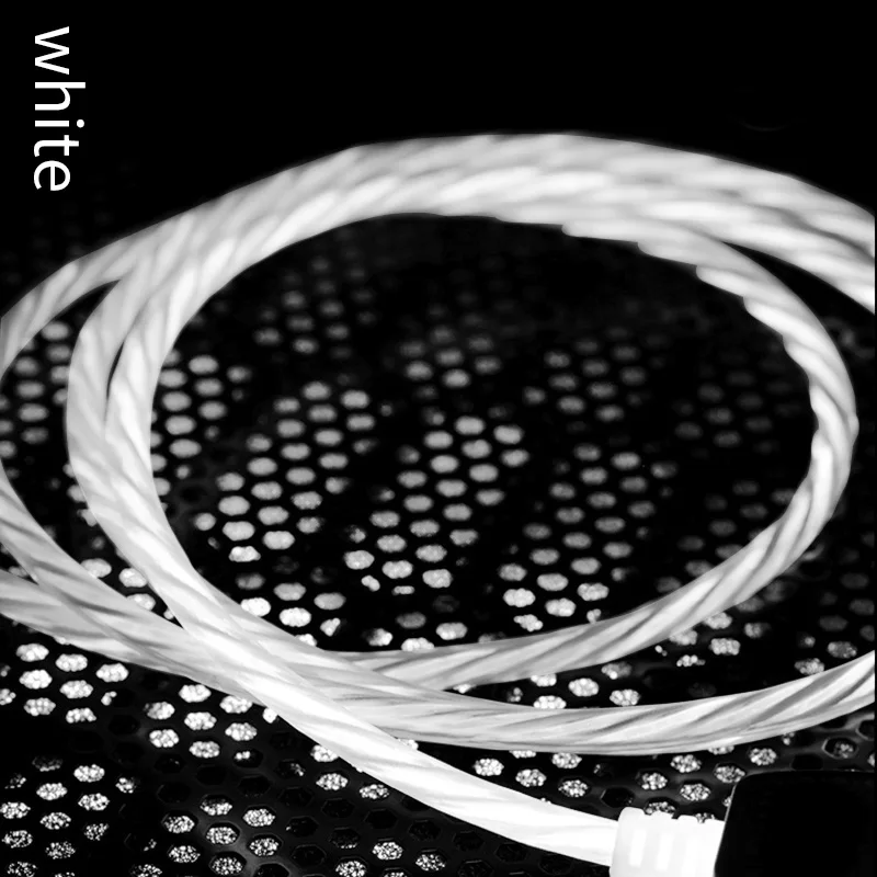 Светодиодный светящийся зарядный кабель USB для быстрой зарядки 3,0, светящийся Магнитный usb-кабель для samsung Xiaomi huawei iPhone - Цвет: Белый