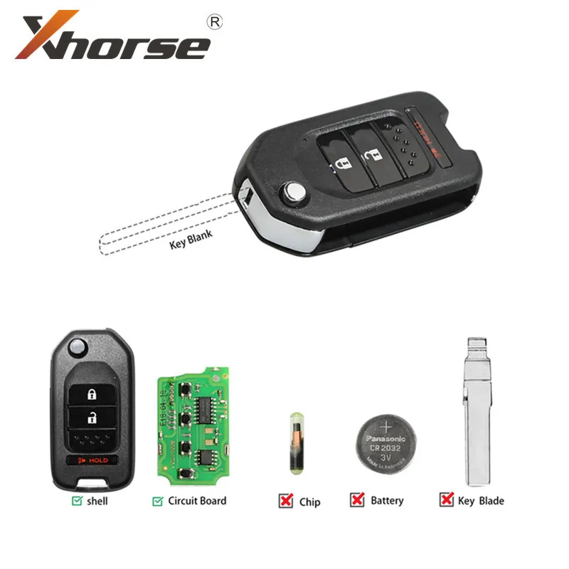 Универсальный пульт дистанционного управления Xhorse VVDI2 xjo02en 2 + 1 кнопка для Honda ТИП