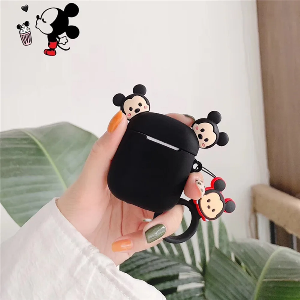 Милый мультяшный Мешок Мороженое Мягкий силиконовый чехол кукла для Apple Airpods 2 Чехол беспроводной Bluetooth наушники собачка Обложка Микки Coque - Цвет: GJ0643