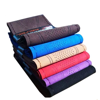 

DIY Steering Wheel Covers Microfiber Leather Car Cover Non-Slip Universal Auto Car Assessoires Interior For Women Girls Volant