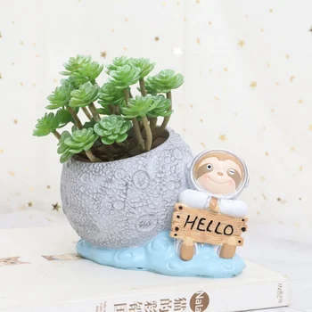 

Cute Sloth Succulent Planter Pot Flower Container Desktop Bonsai Holder For Indoor Home Decor Hot Sale