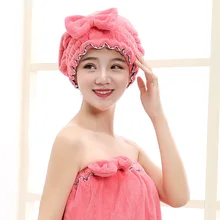 От производителя, Милая Кружевная шапка принцессы с бантом, Высококачественная Коралловая бархатная шапочка для сушки волос, водопоглощающее быстросохнущее полотенце