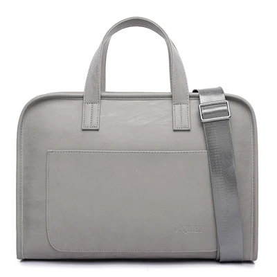 style 2 gray Высококачественный дипломат из полиуретана сумки 14 15,6 Для Macbook Air 13 Pro 13,3 15 дюймов чехол для ноутбука водонепроницаемая сумка для женщин сумки на плечо - Цвет: style 2 gray