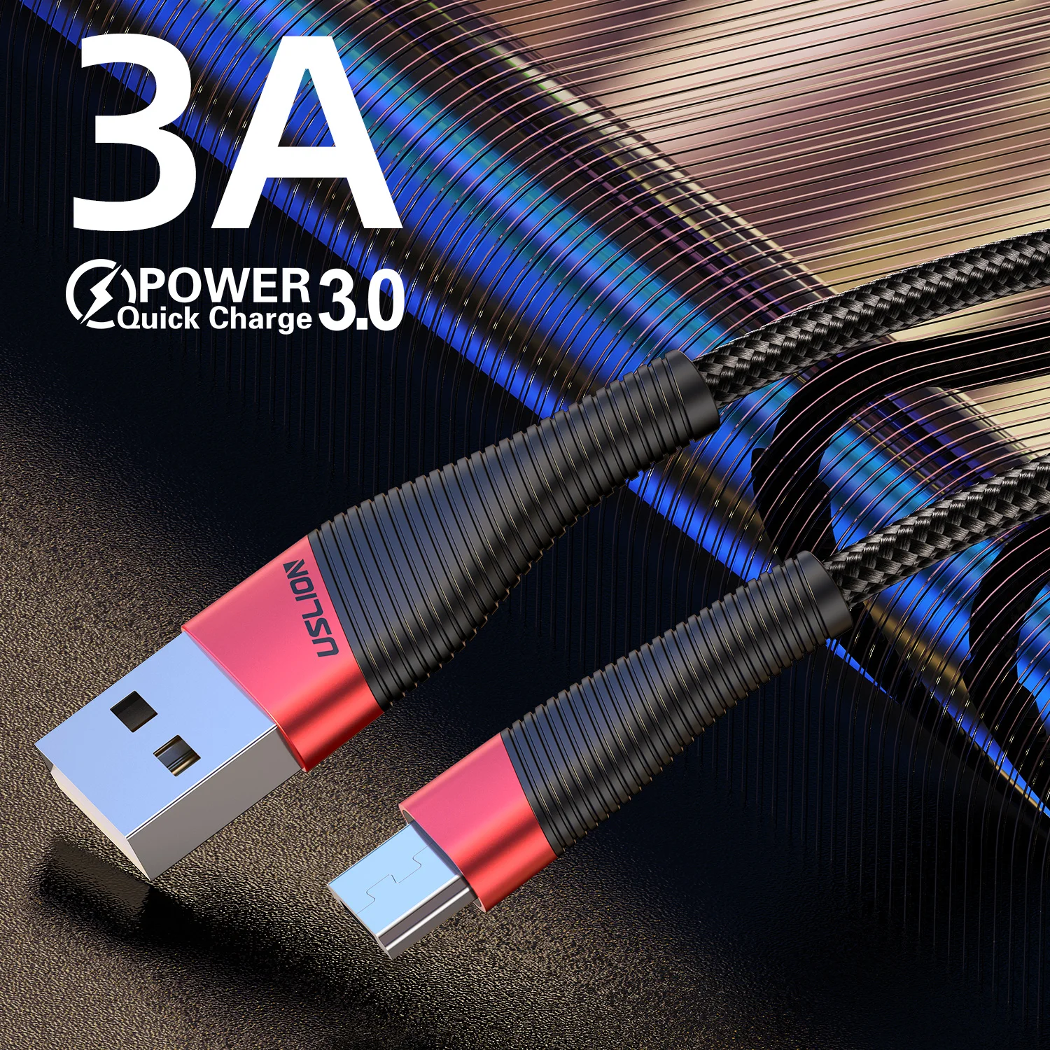 Кабель Micro USB USLION 3A кабель для быстрой зарядки Xiaomi Redmi Android мобильный телефон