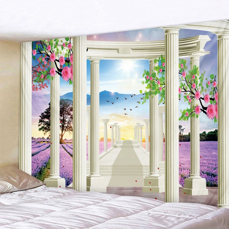 Красивый дворец арочный цветок дорожка гобелен индийская мандала настенный