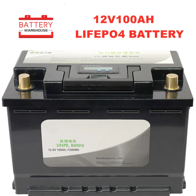 12V100AH LiFePo4 Батарея Перезаряжаемые батарейки литий-железо-фосфатных аккумуляторов 12,8 V RV двигатель/лодочные моторы/на использование опасных материалов в производстве электрического и электронного оборудования Инвертер/солнечная панель/power bank