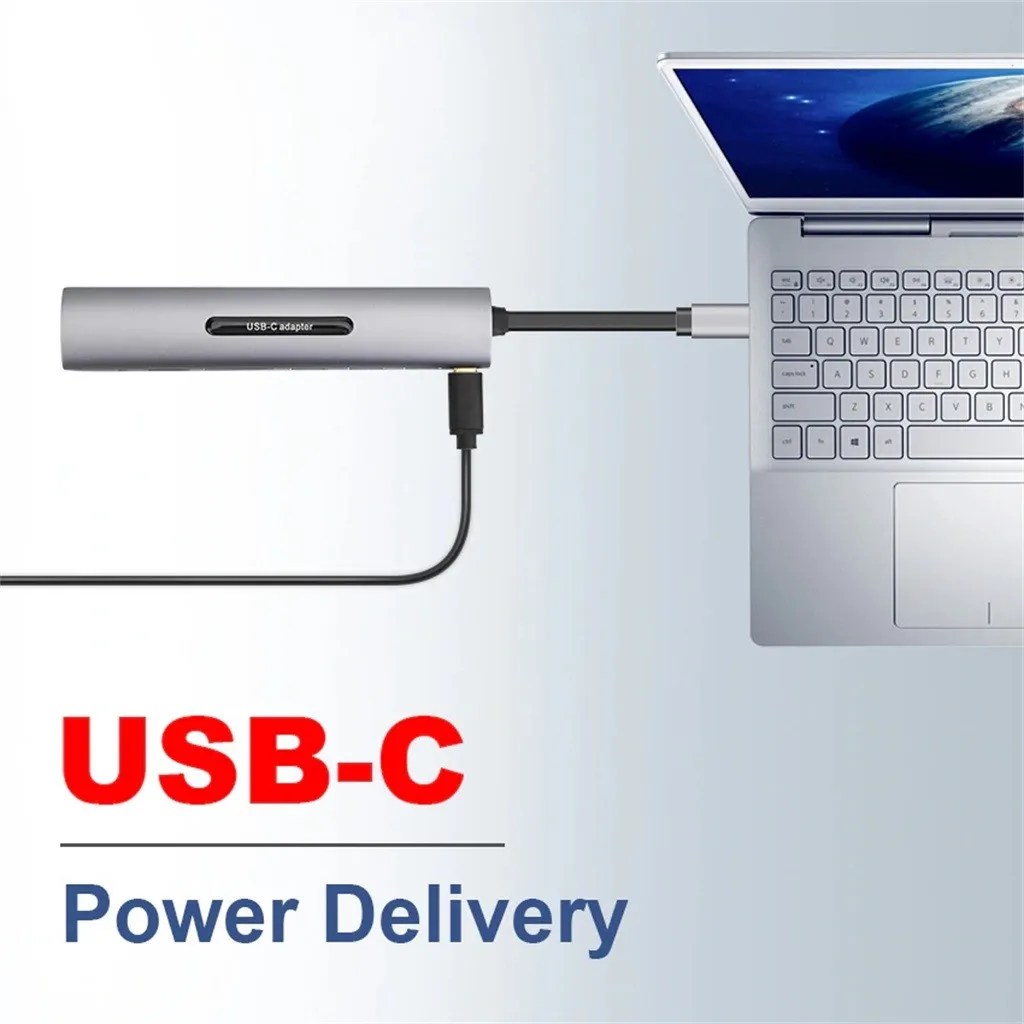 9 в 1 концентратор адаптер USB-C к USB3.0 x3 концентратор TF SD слот HDMI VGA Аудио USB-C PD многопортовый адаптер Тип C конвертер адаптер 19Nov