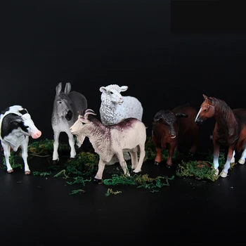 

6pcs Home Action Figures Educational Zoo Set Wild Animals Model Birthday Gift Plastic Farm Forest Portable Simulated Kids Toy