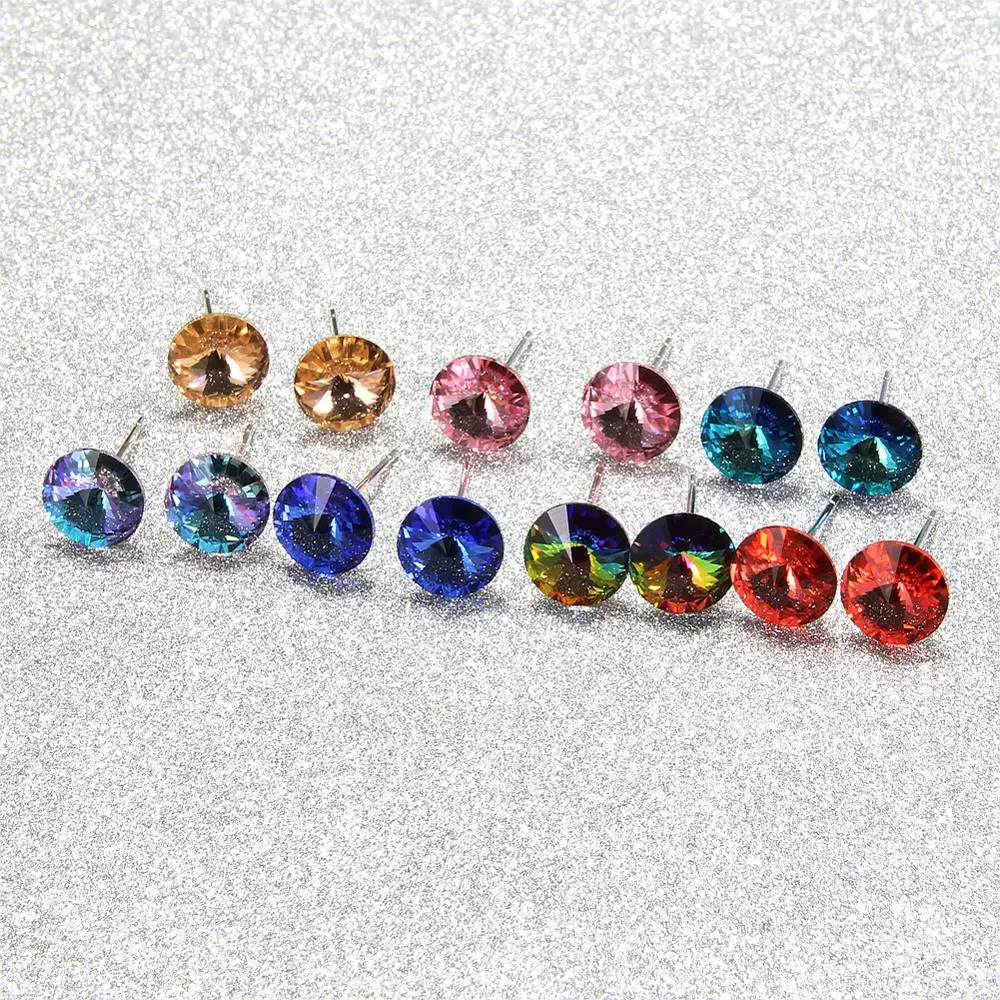 Серебряные серьги-гвоздики, 925 пробы, серебряные, коричневые/шампанские, Кристальные серьги-гвоздики для женщин, девушек, для свадебной вечеринки, хорошее ювелирное изделие