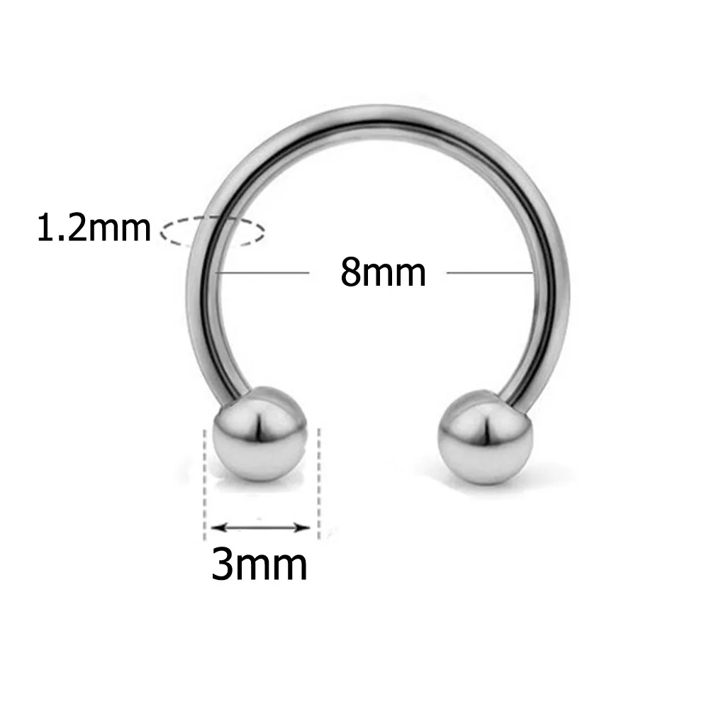 Piercing Wholesale 2PC Surgical Steel Segment Rings Ear Tragus Cartliage Orelha Helix Lip Labret Tongue Nose Septum Body Jewelry