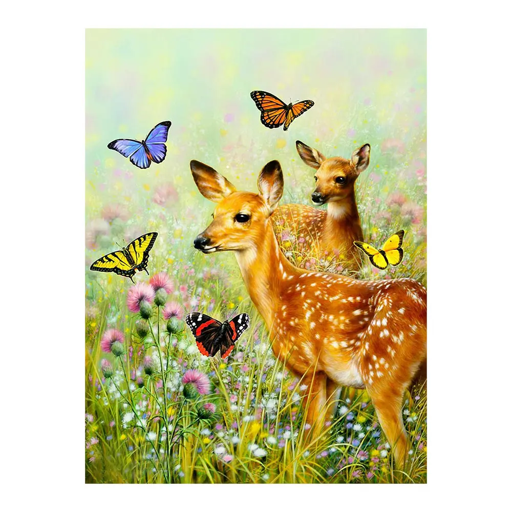 Sika deer Butterfly Diamond Painting animal Full Drill 5D DIY Mosaic Embroidery Cross Stitch home decor gifts | Дом и сад