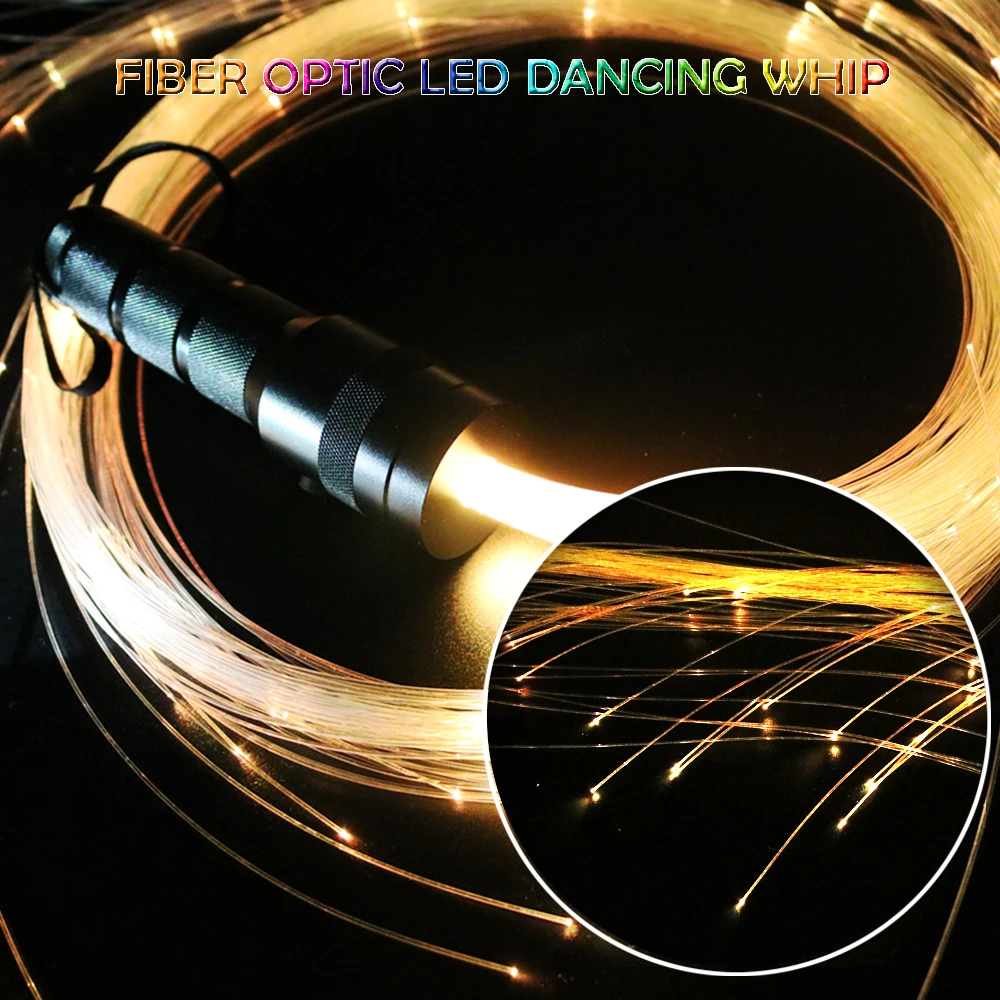 LED Fiber Optic Whip 360 Degree More Modes and Effects Light Up Waving Holiday Parties Lighting Fiber Optic Dance Whips 2