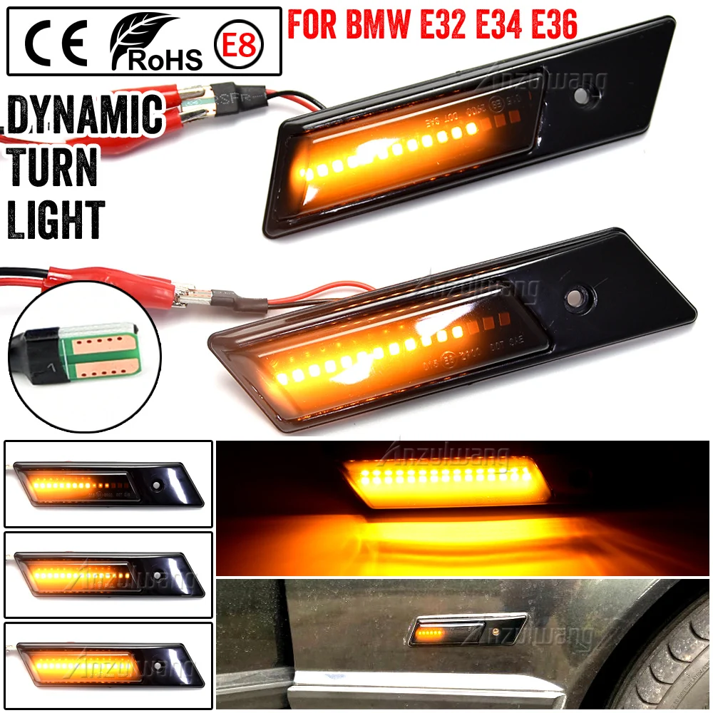 Dynamic Fender Turn signal For BMW E30 E32 E34 E36 Led Light Side