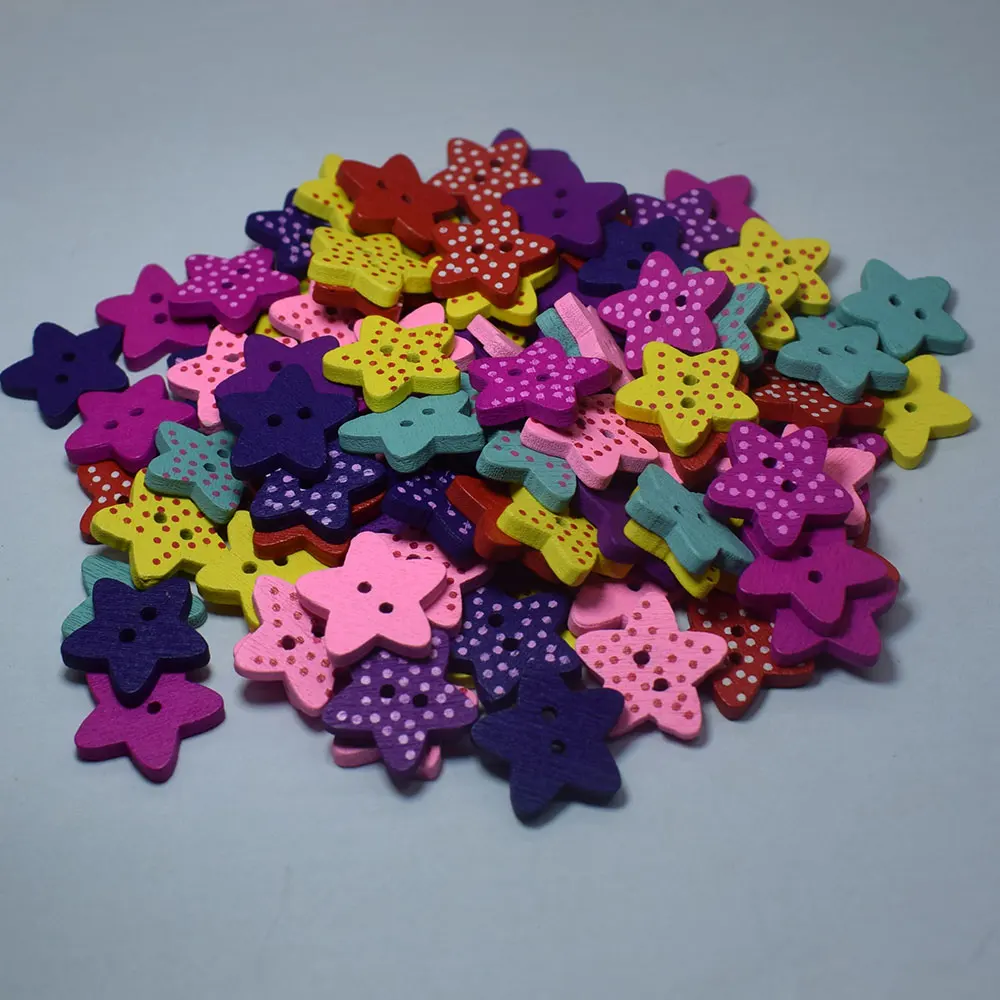 100 шт. для шитья деревянные пуговицы скрапбукинг цветы точки разные кнопка