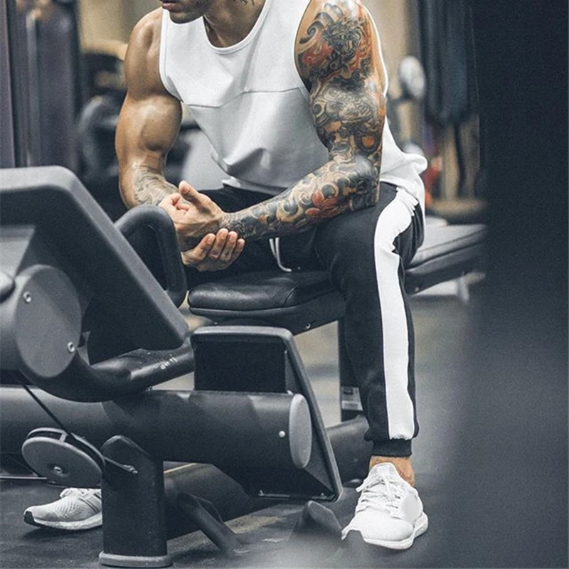Gym Clothing Mens Joggers Solid Loose Casual Fitness Training RunningJogging Pants Men Trousers Bottoms Bodybuilding Sweatpants