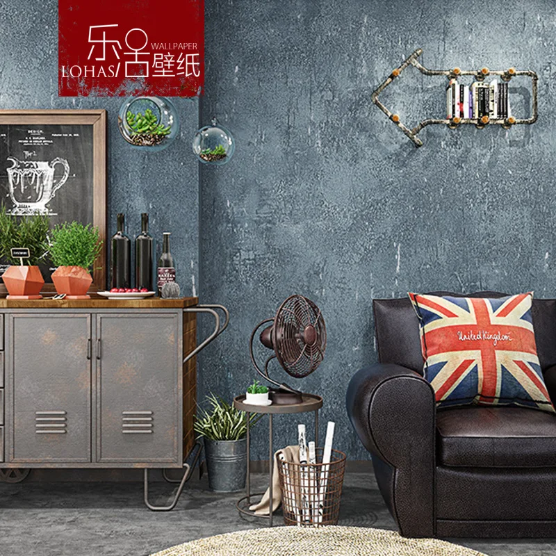 Американские винтажные ностальгические однотонные простые цветные цементно