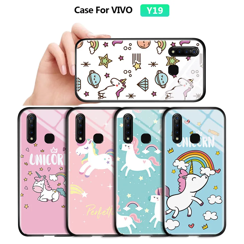 Ударопрочный чехол для телефона Vivo Y19 Y11 2019 Y17 Y15 Y12 Y3 с милым розовым рисунком