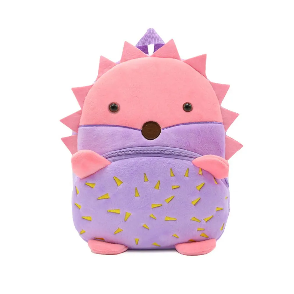 hedgehog Серия «зоопарк» милая детская школьная сумка через плечо плюшевый рюкзак для детского сада раннее образование парк сумка - Цвет: hedgehog