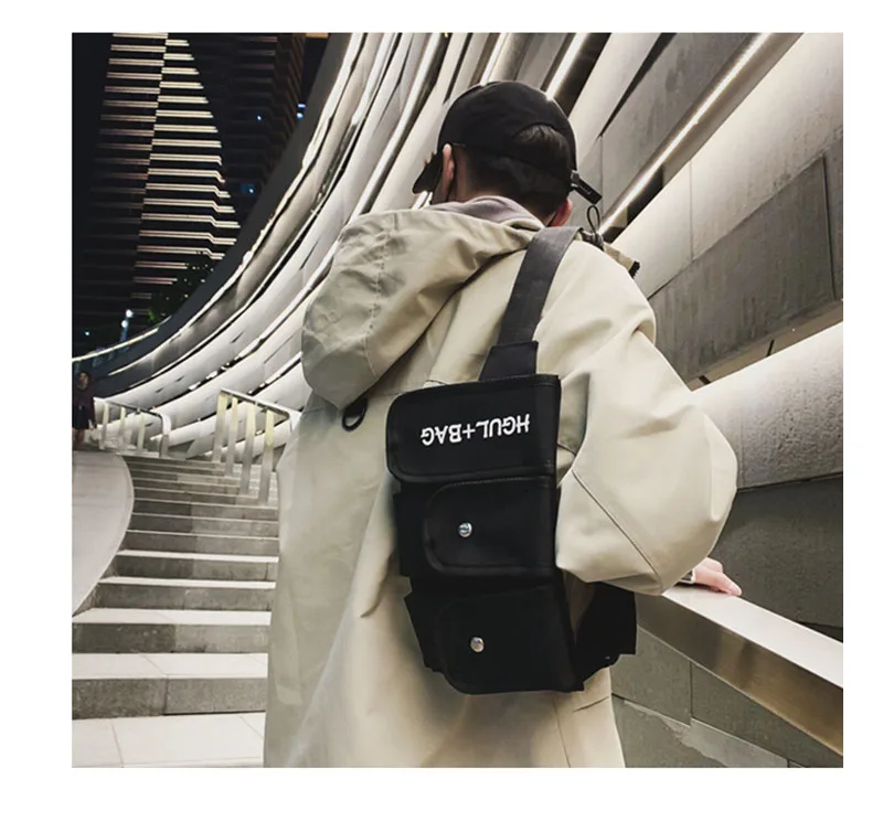 Мужская поясная сумка в стиле хип-хоп, поясная сумка для мальчика с несколькими карманами, тактическая поясная сумка, Мужская поясная сумка, модная холщовая нагрудная сумка в стиле хип-хоп, водонепроницаемая