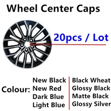 20pcs/Lot 60mm 68mm 75mm New Black Silver Blue Wheat Wheel Center Caps Hub Cover Badge Logo Emblem Car Styling Accessories
