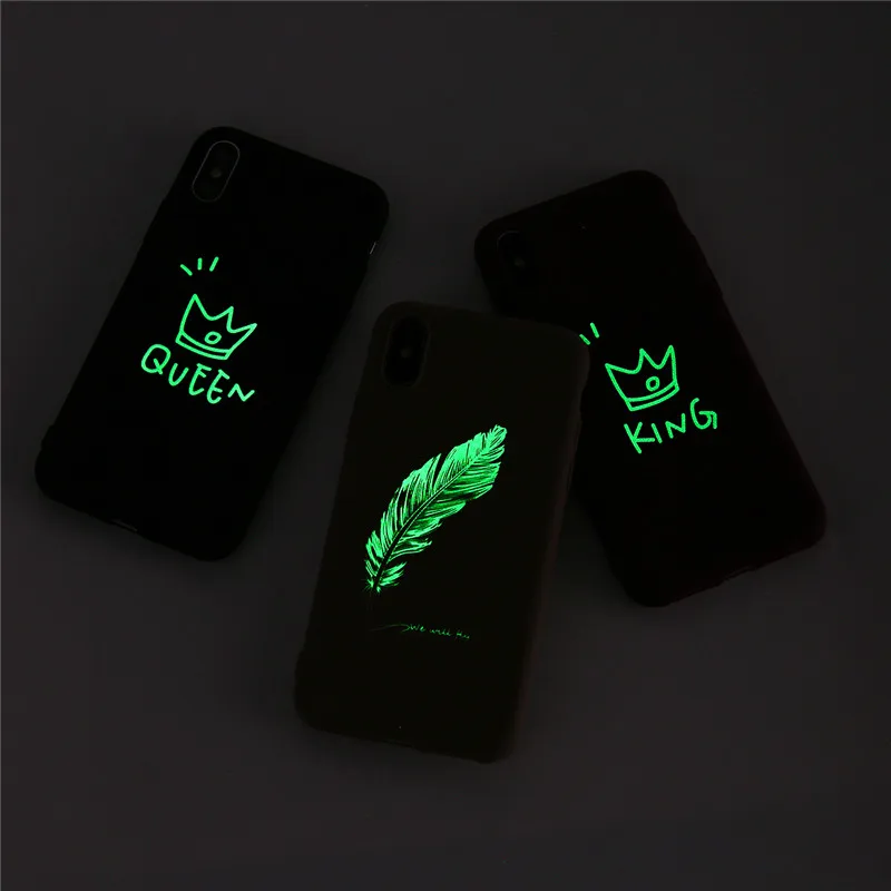 KJOEW светящиеся чехлы для телефонов с сердечками iPhone 11 Pro Max X XR XS 7 8 6s Plus мягкий