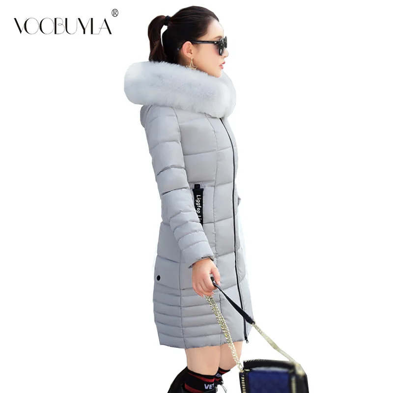 

Voobuyla Winter Jacket Women 2019 Fashion Fur Hooded Quilted Coat Woman Warm Down Cotton Parka Female Long Jacket Plus Size 3XL