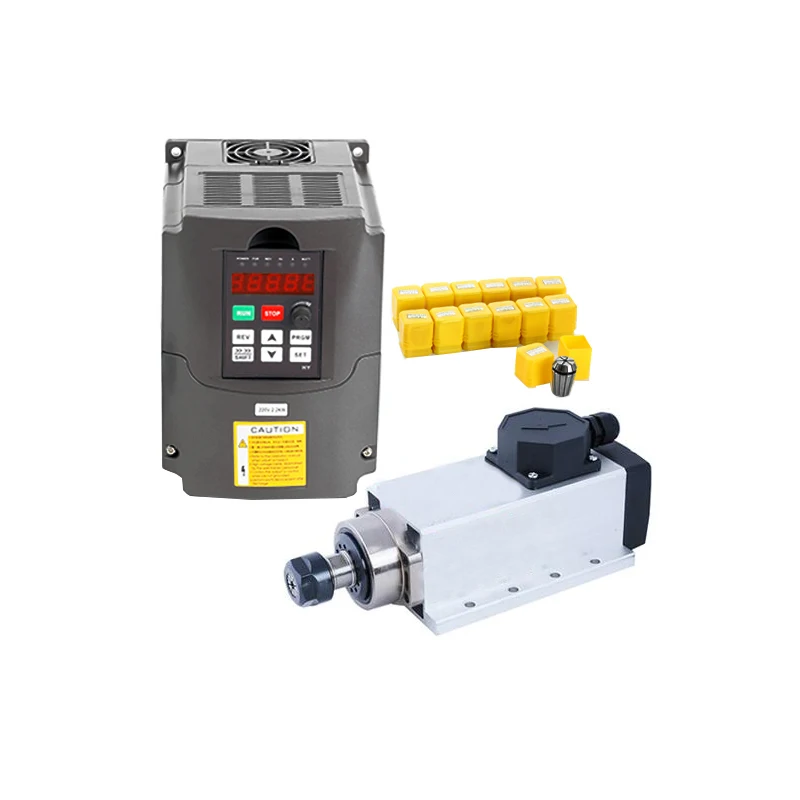 CNC 800 W/0.8KW 220V квадратный шпиндель воздушного охлаждения ER11 с воздушным охлаждением фрезерный шпиндель+ 1.5KW VFD инвертор+ 13 шт./компл. ER11, 2 версии