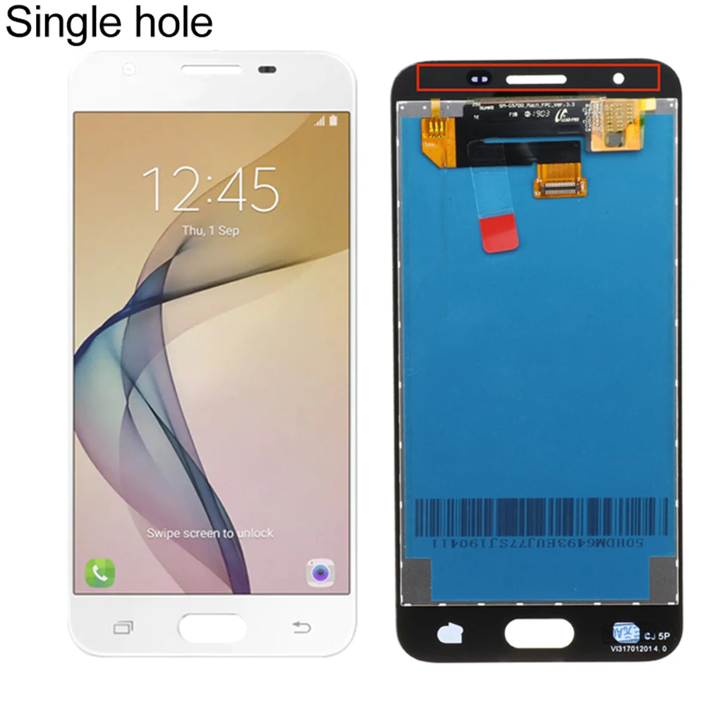 Одно/двойное отверстие lcd сенсорный экран дигитайзер для samsung Galaxy J5 Prime G570F