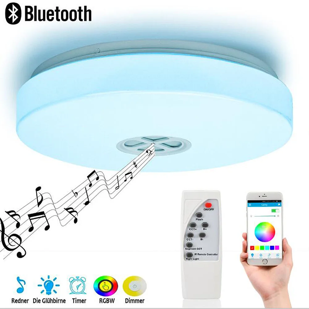 

Smart LED Ceiling Lights RGB Dimmable 24W APP Remote Control Bluetooth Music Light Bedroom Shine Ceiling Lamp