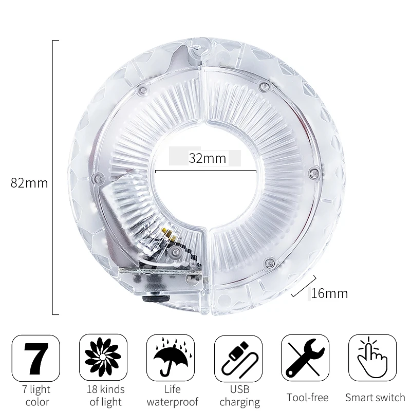Smart LED Bicycle Wheel Light Bike Front Tail Hub Spoke One Lamp With 7 Color 18 Modes Rechargeable Kids Balance Bike Light