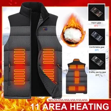 

11 Areas USB Heating Vest Men/women Control Intelligent Constant Temperature Winter Jacket Heating Plus Size Electric Outerwear