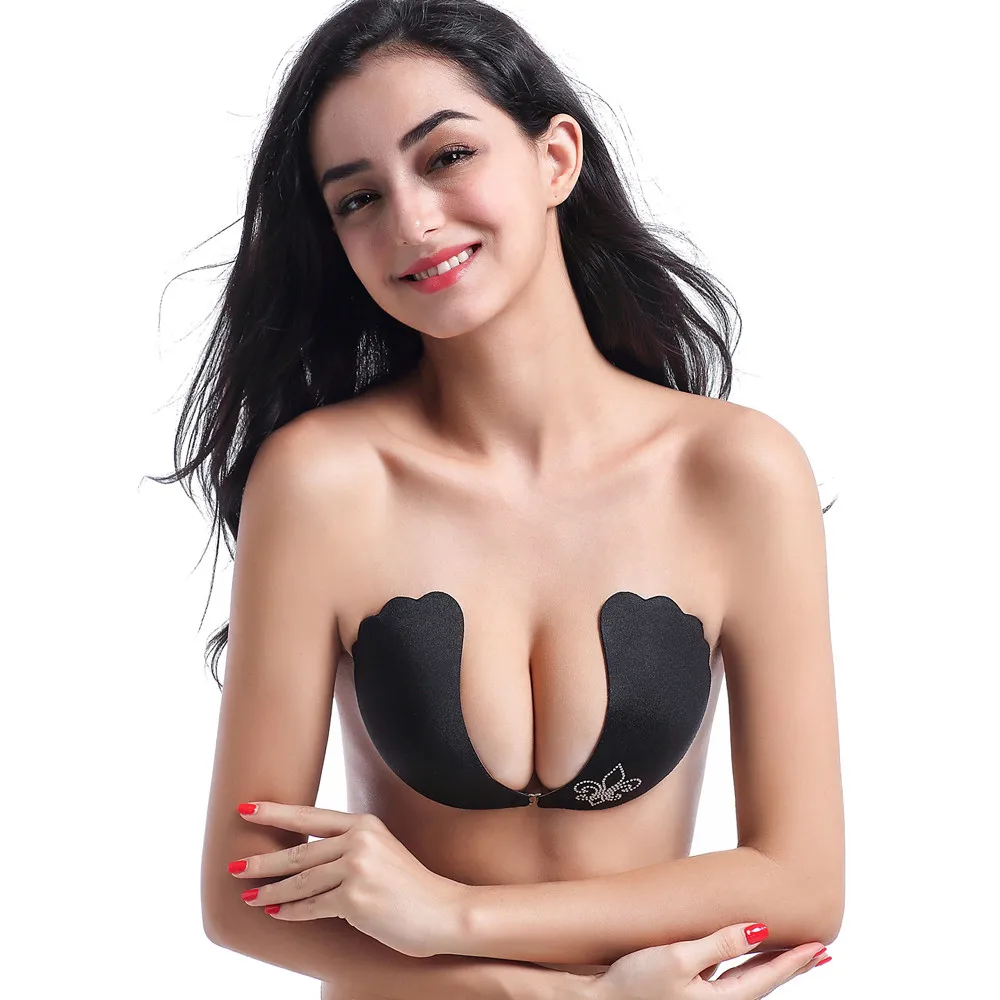 Women Silicone Bra Push Up Bra Instant Breast Lift Invisible Bra For Ladies бюстгалтер без бретелек sutia adesivo nipple pasties