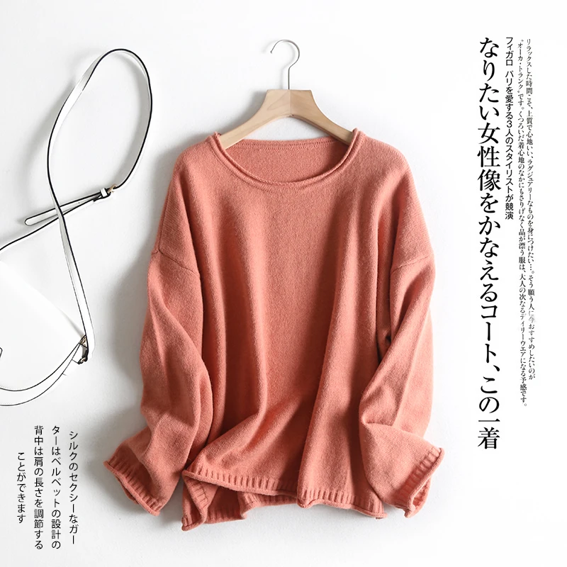 

Knitted Sweater Women Jumper Winter 2019 New Fashion o-neck solid Casual Thick Pullover femme chic loose warm cashmere knit top