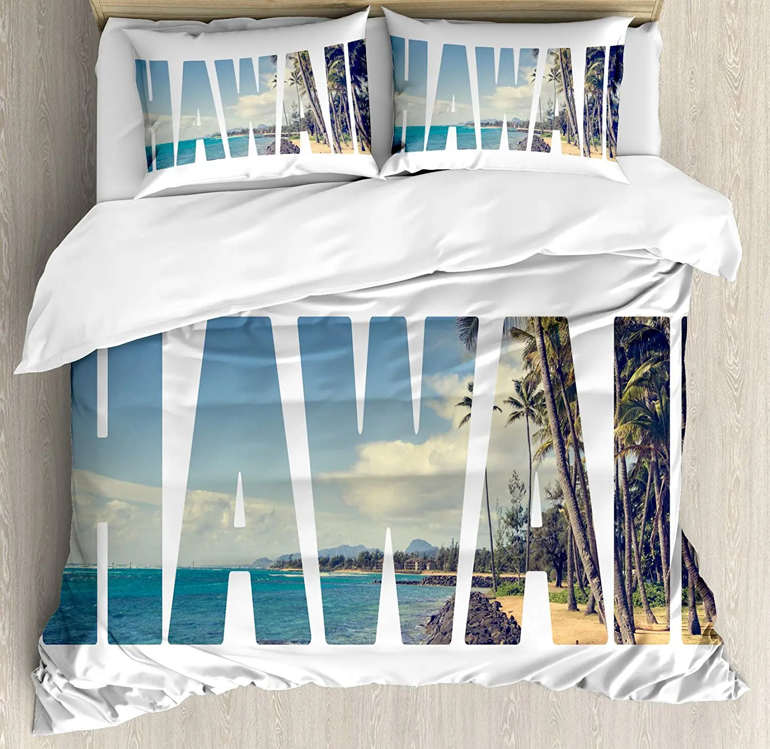 Гавайский комплект пододеяльников Королевский размер слов Гаваи с тропическим