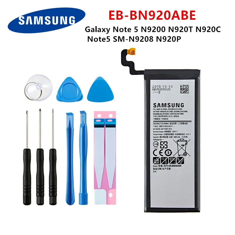 Оригинальный аккумулятор SAMSUNG для Samsung Galaxy Note 5 3000 мАч N9200 N920T N920C N920P Note5 мобильный