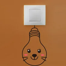 Европа и Америка стиль Милая лампочка настенные наклейки-переключатель наклейки Модные украшения Бытовая витрина магазина настенные наклейки весь