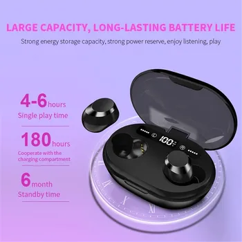 

TWS 5.0 Bluebooth Earphone C8S 9D Stereo Wireless Headphone Touch Control Headset IPX7 Waterproof Earburd Power bank LED Display