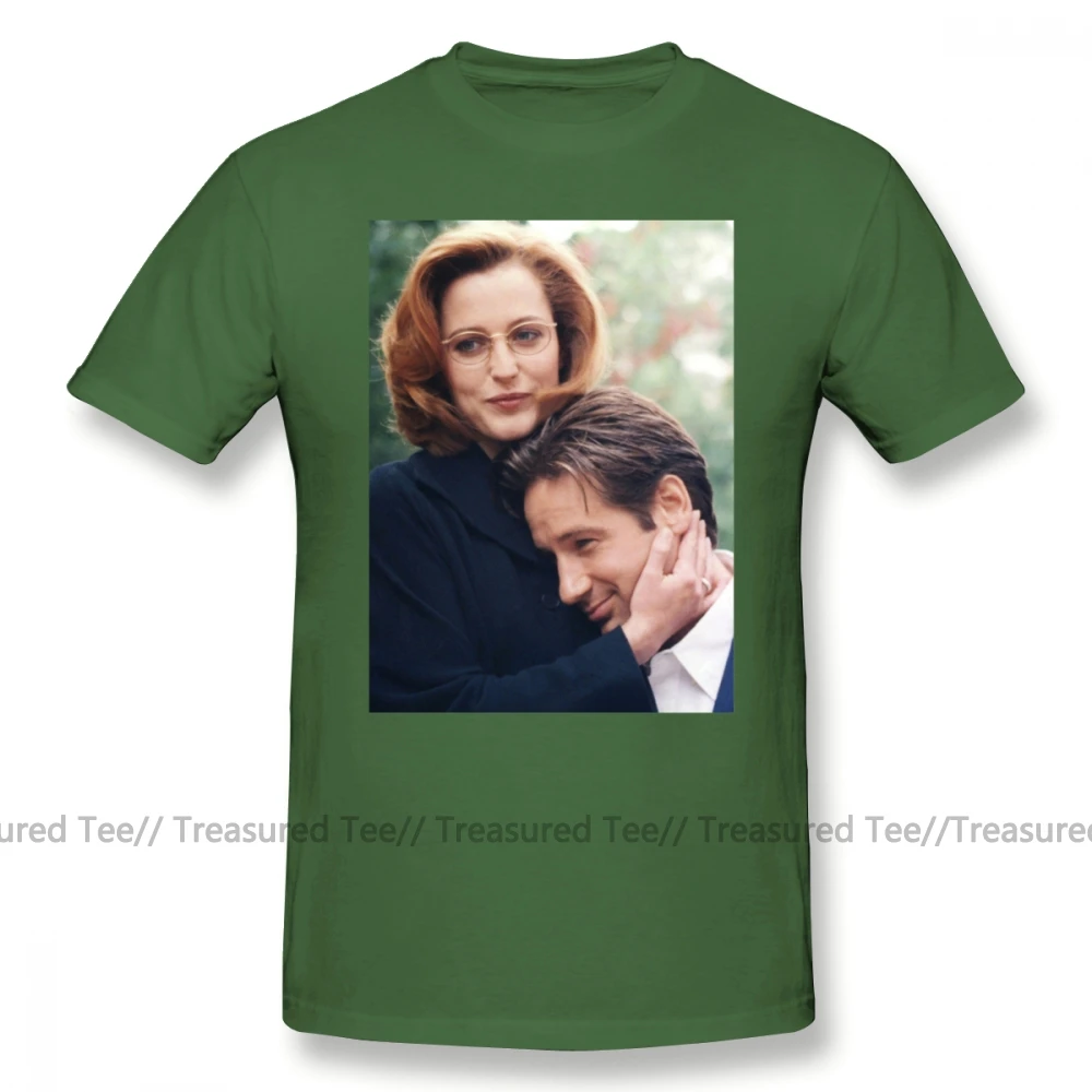 Футболка с надписью X filts, Dana Scully X pilles Fox Mulder, Мужская футболка с коротким рукавом, базовая футболка с принтом, 100 хлопок, плюс размер, забавная футболка - Цвет: Army Green