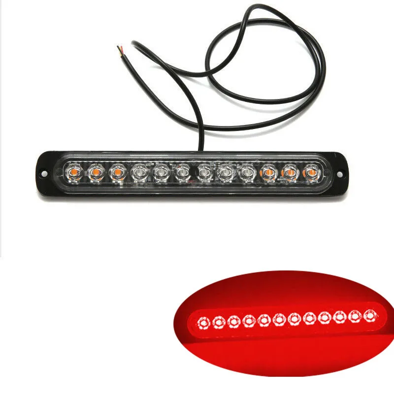 

Red LED Side Marker Light Trailer Police Strobe Flash Light Dash Emergency Warning Lamp 12V-24V