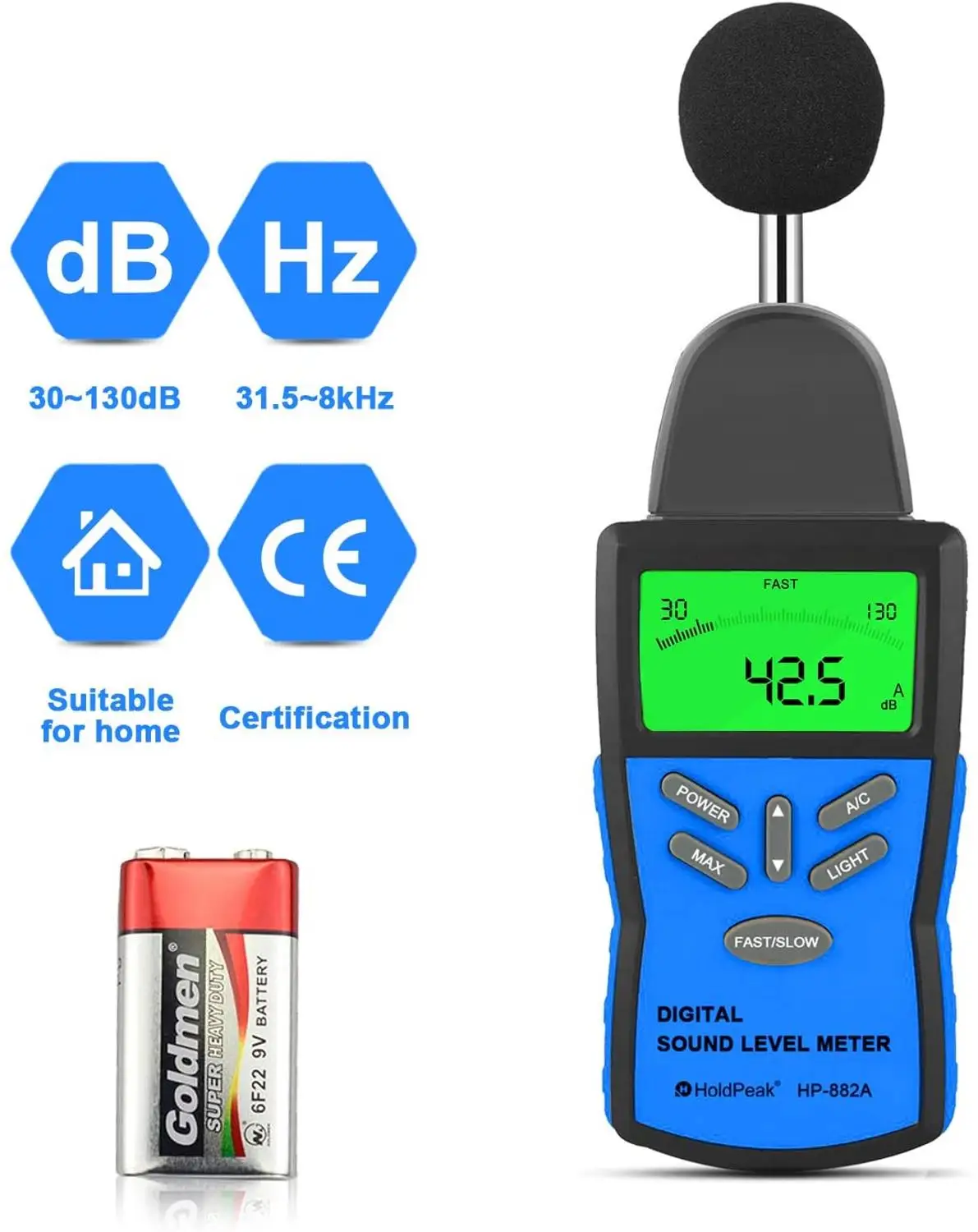 Цифровой измеритель уровня звука с ЖК дисплеем|digital sound level meter|sound meterdecibel meter |