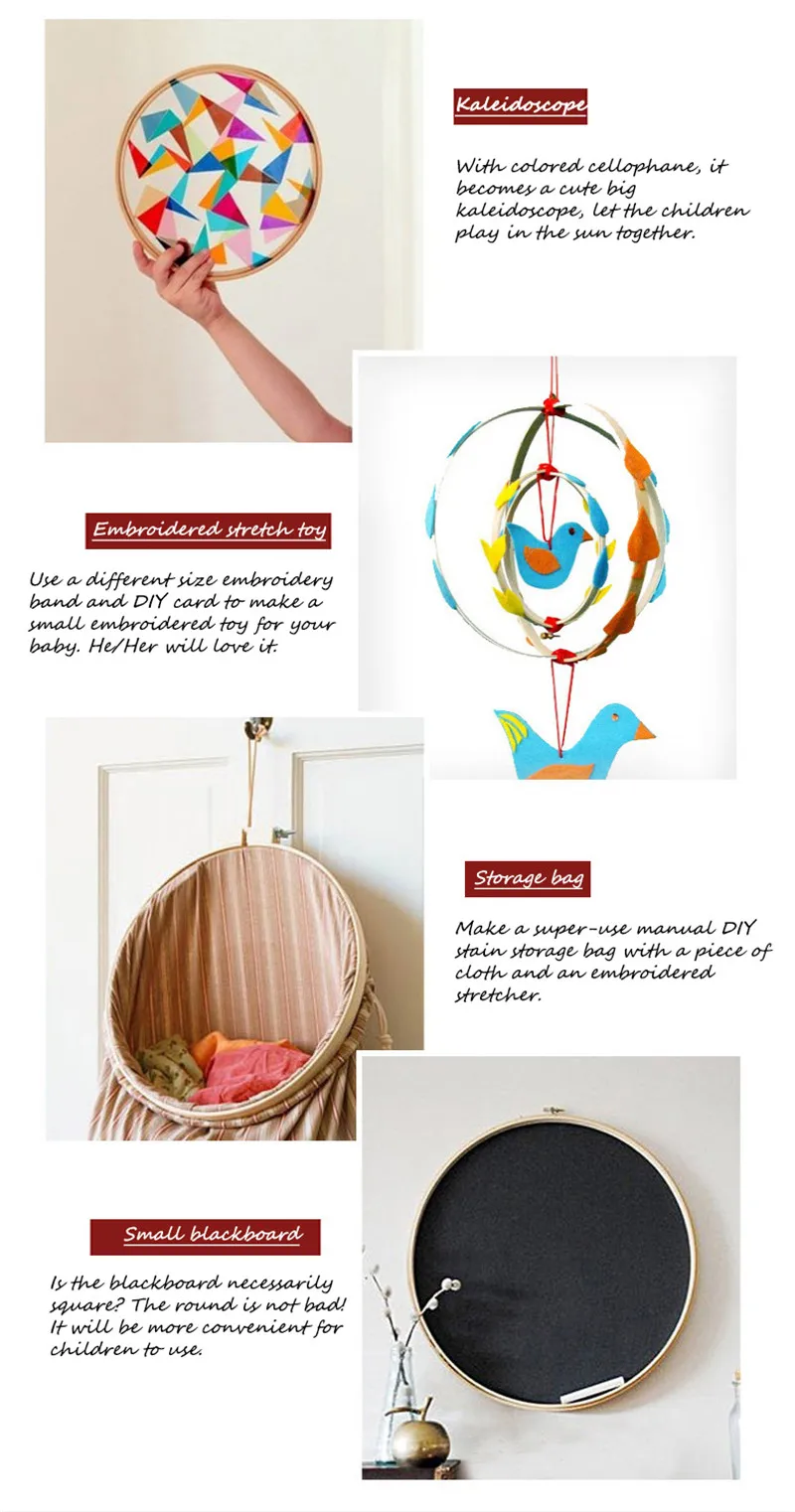 1Pcs 40cm Wooden Frame Hoop Circle Embroidery Round Machine Bamboo For Cross Stitch Hand DIY Household Craft Sewing Needwork