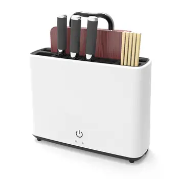 

Intelligent UV Disinfection Knife Holder UVC Sterilization with Drying Function Knife Chopsticks Spoon Tableware Disinfection