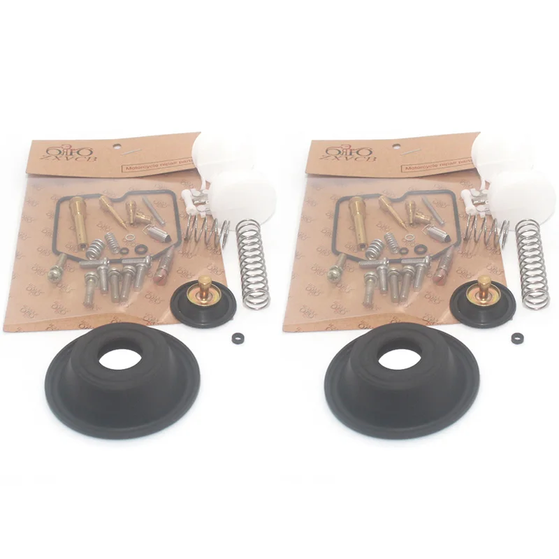 

Carburetor Repair Kit 2 SET For EL 250 250D EL250 Eliminator 1988-1990 96 250E Rebuild Seal Float Valve Pilot Plunger diaphragm