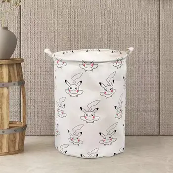 

Pikachu Basket Fabric Waterproof Laundry Basket For Kid's Toys Dirty Clothes Sundries Storage Basket